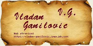 Vladan Ganilović vizit kartica